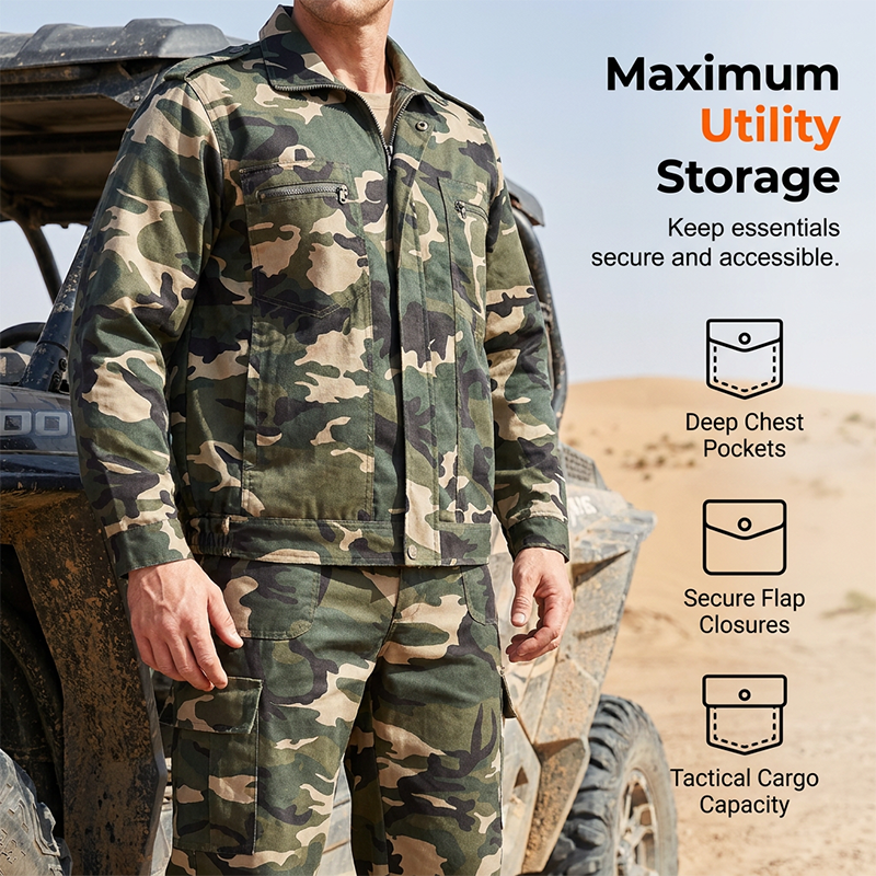 🧥👖 50% RABATT! Robustes Camouflage-Set aus Jacke und Hose für Herren – Strapazierfähig, bequem & perfekt für Outdoor, Jagd & Freizeit 🌲