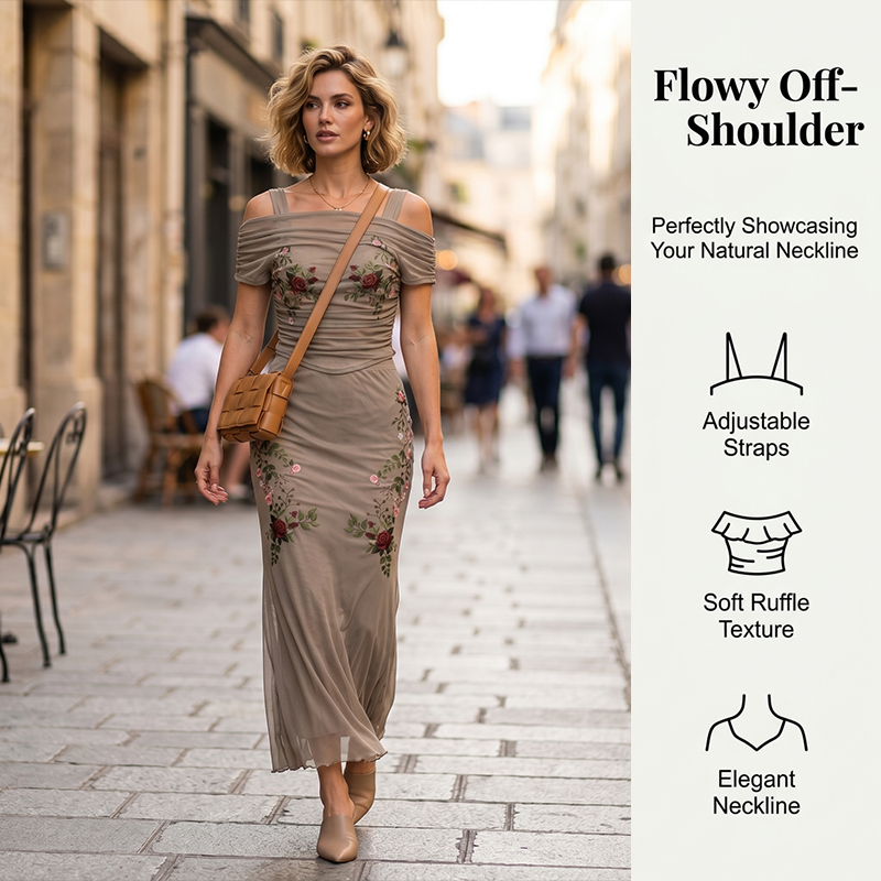👗✨ 50% RABATT! Damen-Set: Schulterfreies Oberteil & Rock – Leicht, luftig & perfekt für Sommer, Strand & Partys 🌸