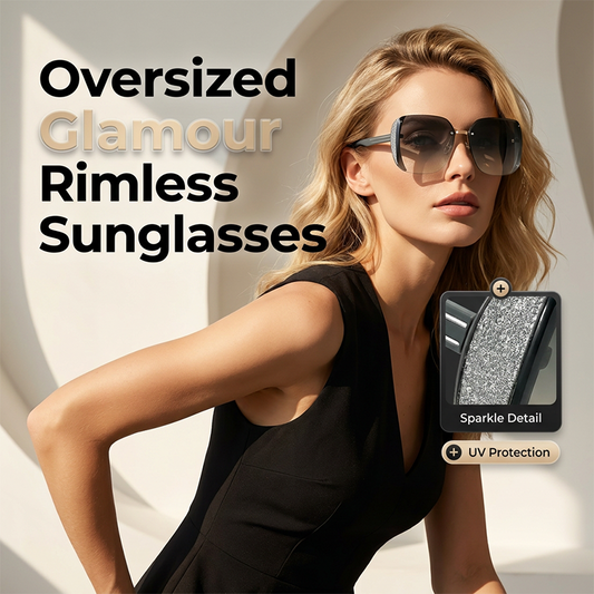 🕶️✨ 50% RABATT! Randlose quadratische Oversize-Sonnenbrille – Leicht, modern & UV400 – Perfekt für Damen & Herren, Strand, Stadt & Festival-Look 🌞