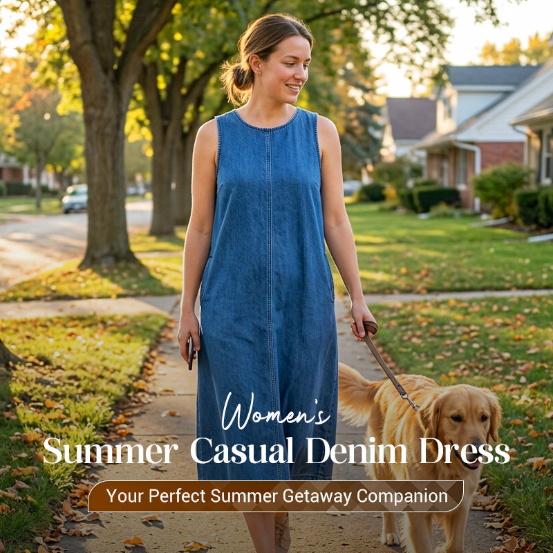 👗☀️ 50% RABATT! Sommer-Casual-Jeanskleid für Damen – Lässig, leicht & perfekt für warme Tage, Strand & Freizeit ✨