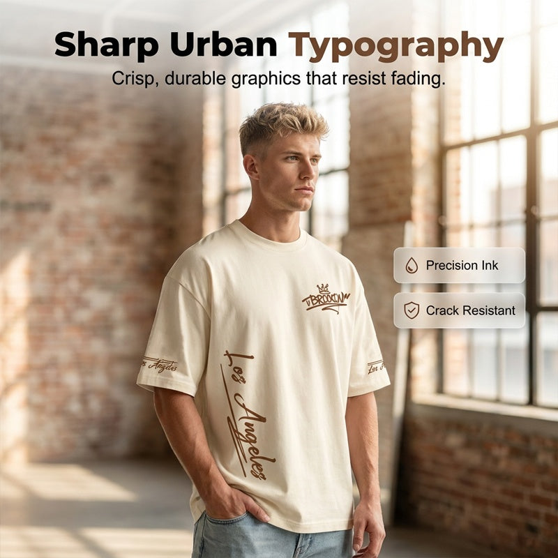 👕🔥 50% RABATT! Herren Oversized Brooklyn Grafik T-Shirt – Lässig, bequem & perfekt für urbane Streetwear-Looks ✨