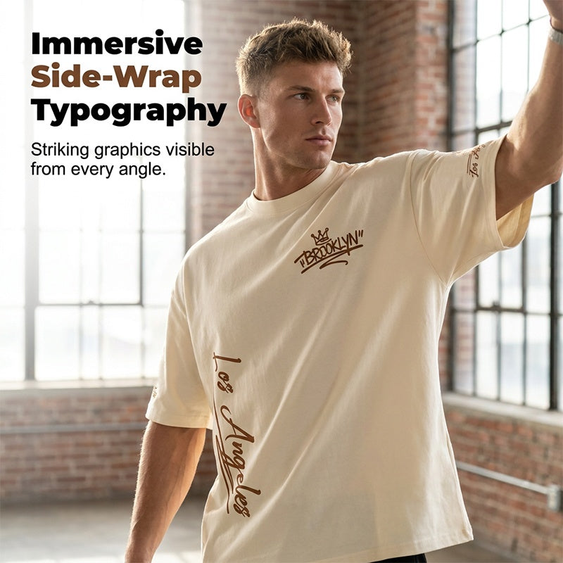 👕🔥 50% RABATT! Herren Oversized Brooklyn Grafik T-Shirt – Lässig, bequem & perfekt für urbane Streetwear-Looks ✨