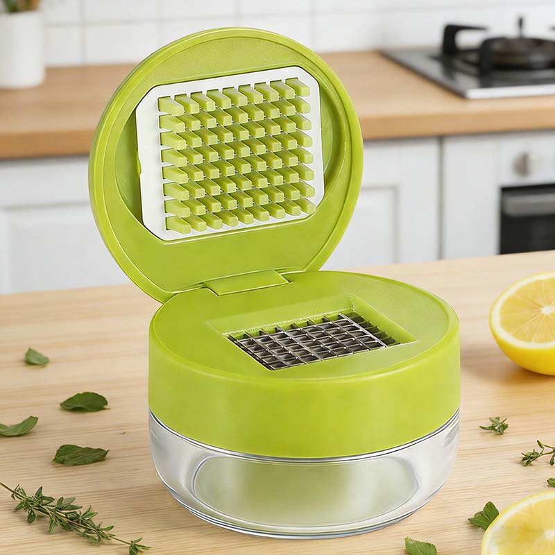 🧄❄️ SOMMERFRISCHE: 50% RABATT! Mini-Knoblauchpresse mit Auffangbehälter – Kompakte manuelle Presse für Knoblauch, Ingwer, Schalotten & Chili ✨