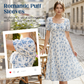 👗🌸 50% RABATT! Damen Blumenprint Kleid mit quadratischem Ausschnitt – Leicht, luftig & perfekt für Sommer, Strand & Urlaub ✨