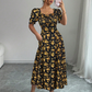 👗🌸 50% RABATT! Damen Blumenprint Kleid mit quadratischem Ausschnitt – Leicht, luftig & perfekt für Sommer, Strand & Urlaub ✨