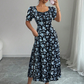 👗🌸 50% RABATT! Damen Blumenprint Kleid mit quadratischem Ausschnitt – Leicht, luftig & perfekt für Sommer, Strand & Urlaub ✨
