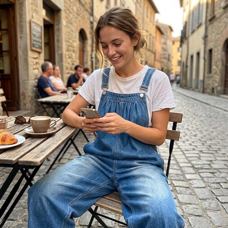 👖❣️ NEU EINGETROFFEN! Lässiger Damen-Jeansoverall mit weitem Bein – Bequem, stylisch & perfekt für Sommer, Freizeit & Urlaub ✨