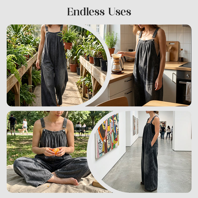 👖❣️ NEU EINGETROFFEN! Lässiger Damen-Jeansoverall mit weitem Bein – Bequem, stylisch & perfekt für Sommer, Freizeit & Urlaub ✨