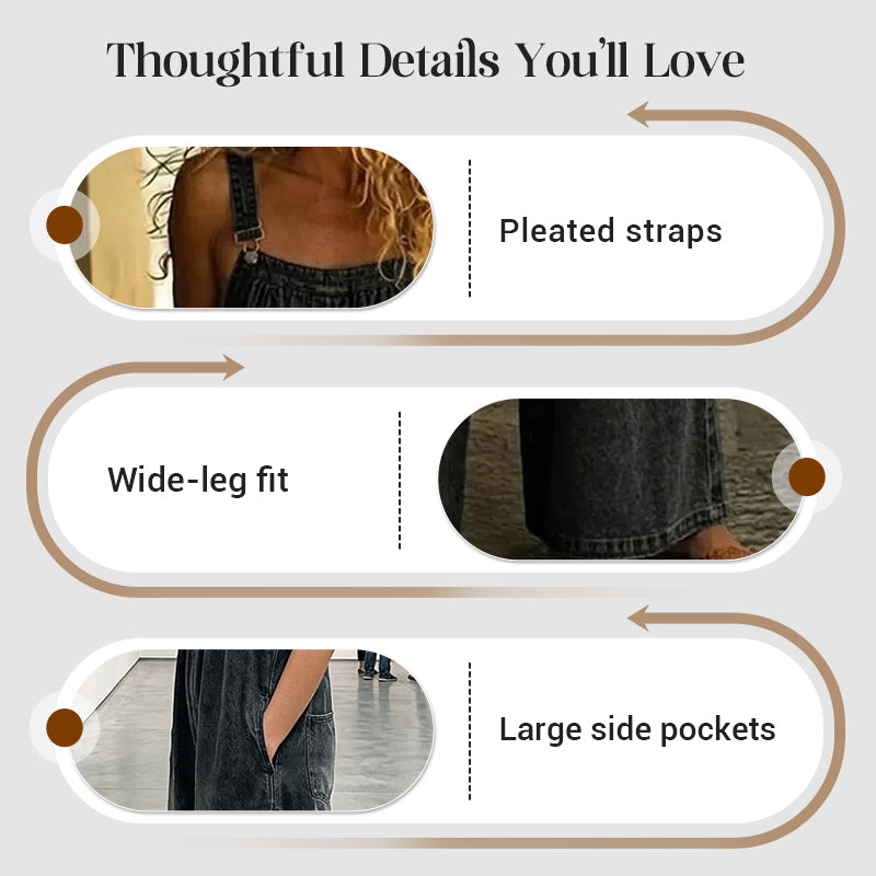 👖❣️ NEU EINGETROFFEN! Lässiger Damen-Jeansoverall mit weitem Bein – Bequem, stylisch & perfekt für Sommer, Freizeit & Urlaub ✨