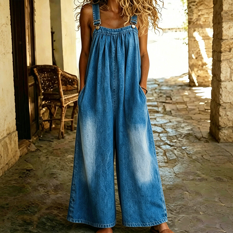 👖❣️ NEU EINGETROFFEN! Lässiger Damen-Jeansoverall mit weitem Bein – Bequem, stylisch & perfekt für Sommer, Freizeit & Urlaub ✨
