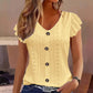👕☀️ 50% RABATT! Damen Sommer V-Ausschnitt Lochstrick-Top – Leicht, luftig & perfekt für heiße Tage, Strand & Freizeit 🌸✨