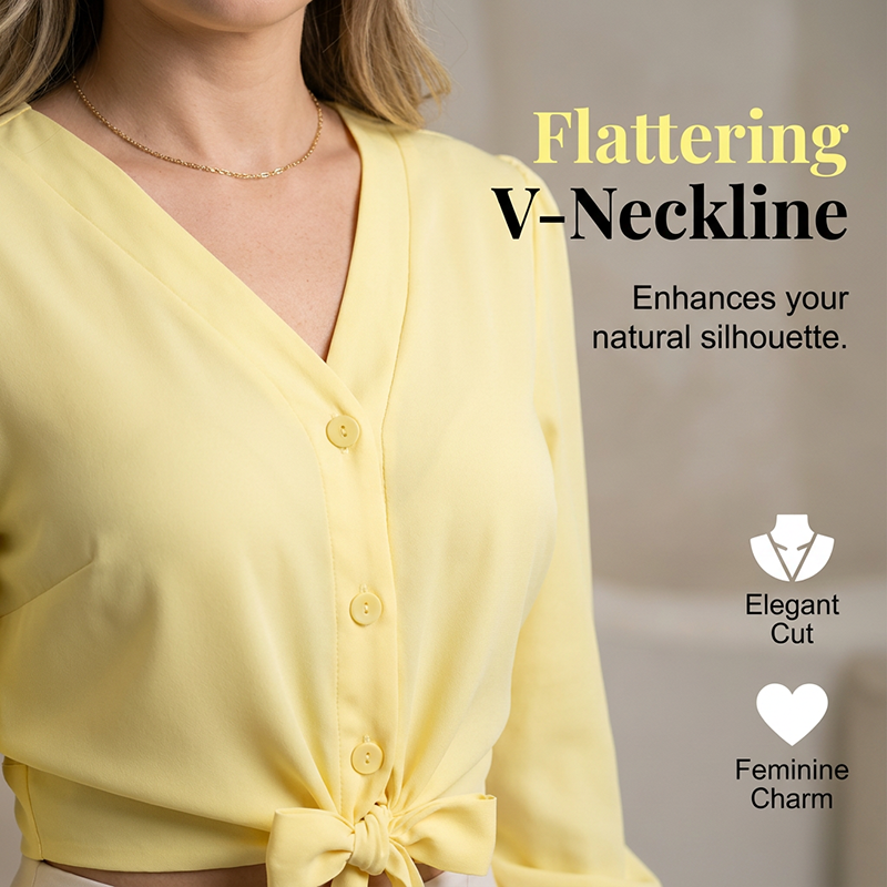 👕✨ 50% RABATT! Elegantes Damenoberteil mit V-Ausschnitt und Bindegürtel – Figurbetont, vielseitig & perfekt für Büro, Dates & besondere Anlässe 🌸