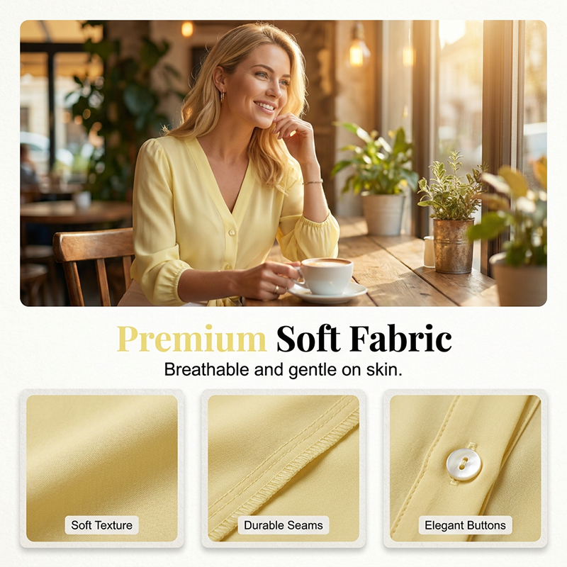 👕✨ 50% RABATT! Elegantes Damenoberteil mit V-Ausschnitt und Bindegürtel – Figurbetont, vielseitig & perfekt für Büro, Dates & besondere Anlässe 🌸
