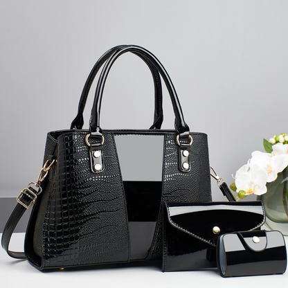 👜🐊 MID-SEASON SALE: −50% NUR FÜR KURZE ZEIT! 3-teiliges Handtaschen-Set mit Krokoprägung – Stilvoll & vielseitig für Alltag, Büro & Reisen ✨