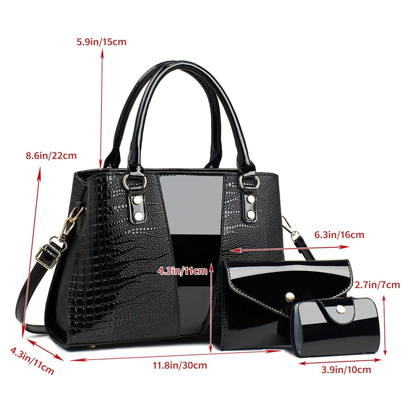 👜🐊 MID-SEASON SALE: −50% NUR FÜR KURZE ZEIT! 3-teiliges Handtaschen-Set mit Krokoprägung – Stilvoll & vielseitig für Alltag, Büro & Reisen ✨