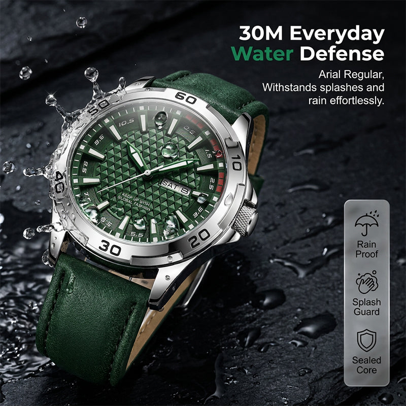 ⌚ ZEITLICH BEGRENZT 50% RABATT! 💥 Herren Leuchtende Quarz 30M Sport-Armbanduhr – 3D Geometrisches Zifferblatt, Kratzfest, Wasserresistent ✨