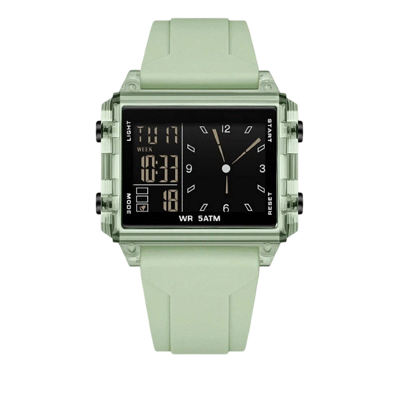 ⌚ 50% RABATT! 💧Transparente Digitaluhr – 50M wasserdicht, Leuchtdisplay & Hybrid-Zeitanzeige – Stil trifft Funktion ✨