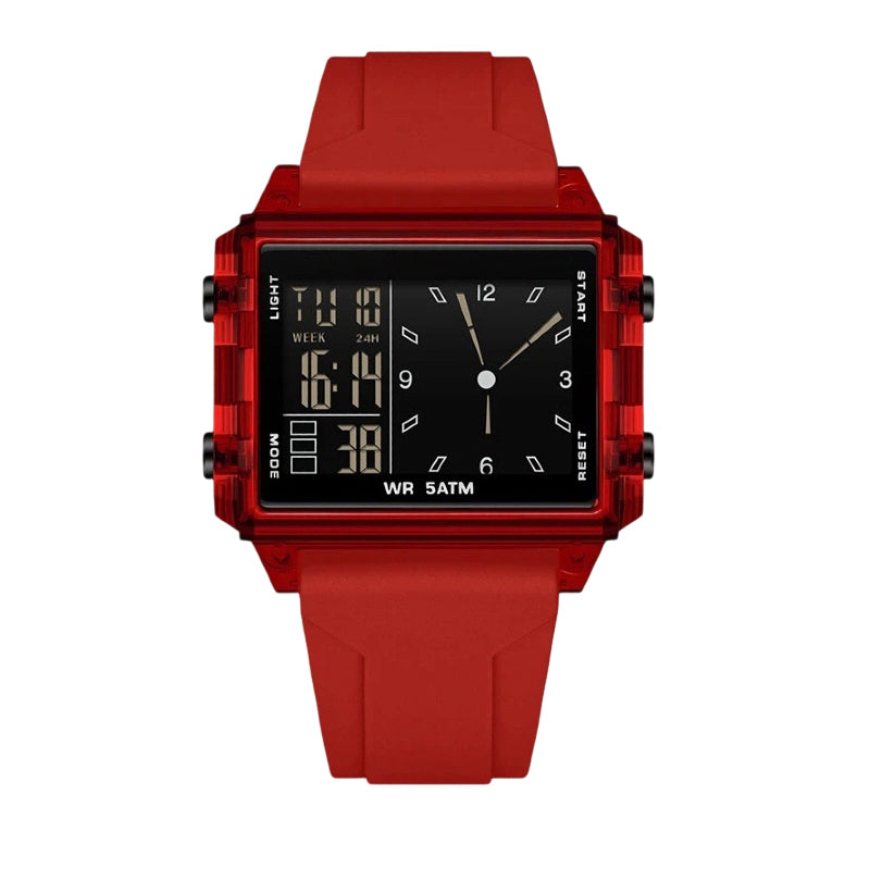 ⌚ 50% RABATT! 💧Transparente Digitaluhr – 50M wasserdicht, Leuchtdisplay & Hybrid-Zeitanzeige – Stil trifft Funktion ✨