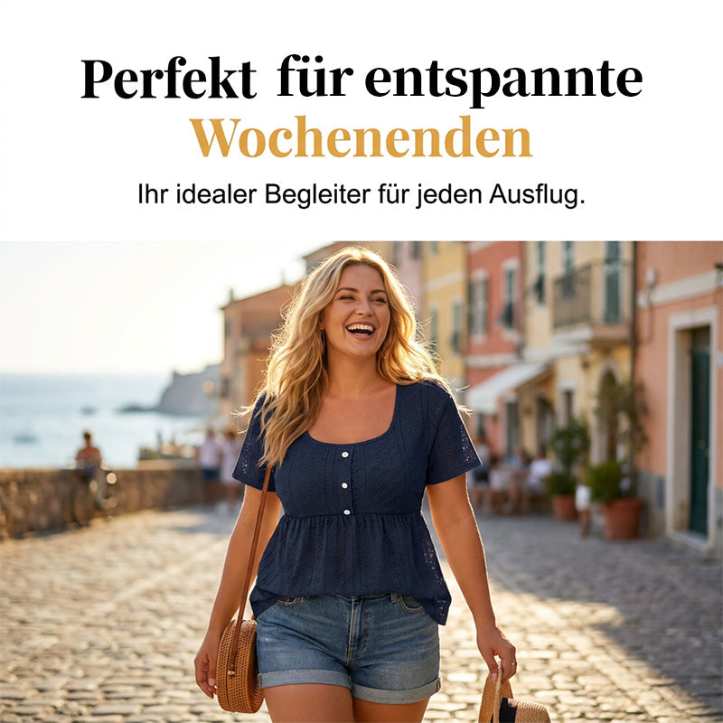 👕✨ 50% RABATT! Damen lässiges Oberteil mit eckigem Ausschnitt – Leicht, luftig & perfekt für Sommer, Strand & Alltag 🌸