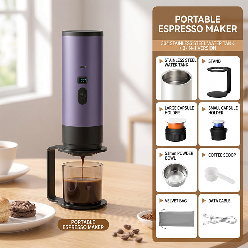 ☕🚗 50% RABATT! Tragbare Espressomaschine für Reisen – Kompakt, akkubetrieben & perfekt für frischen Kaffee unterwegs, im Auto oder Zelt ⛺✨