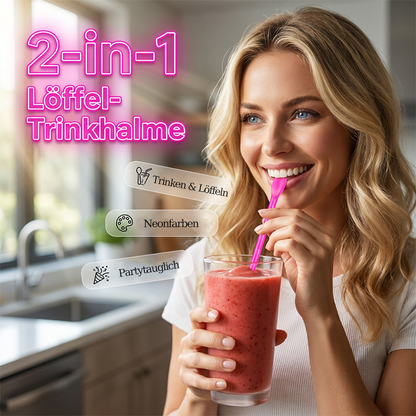 2-In-1 LöFfel-Trinkhalme