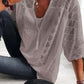 👚🌸 50% RABATT JETZT! Damen U-Ausschnitt Häkelbluse – Quasten-Kordelzug & Kurzarm – Lässig sommerlich chic 🌿✨