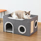 🐱🏠 50% RABATT! Faltbares Mehrstöckiges Katzenhaus mit Kratzpad – Kuschelhöhle, Kratzmöglichkeit & platzsparend klappbar ✨