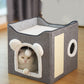 🐱🏠 50% RABATT! Faltbares Mehrstöckiges Katzenhaus mit Kratzpad – Kuschelhöhle, Kratzmöglichkeit & platzsparend klappbar ✨