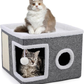 🐱🏠 50% RABATT! Faltbares Mehrstöckiges Katzenhaus mit Kratzpad – Kuschelhöhle, Kratzmöglichkeit & platzsparend klappbar ✨