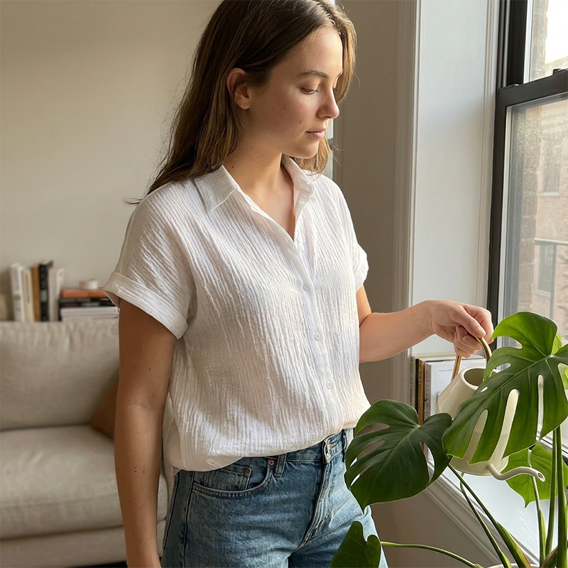 👕☀️ 50% RABATT! Damen Sommer-Freizeit-Kurzarmhemd – Leicht, luftig & perfekt für warme Tage, Strand & Alltag 🌸✨