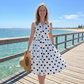 👗🌸 50% RABATT! Damen-Kleid mit Polka-Dot-Muster, V-Ausschnitt & ärmellos – Luftig, elegant & vielseitig für Alltag, Büro & besondere Anlässe ✨