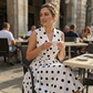 👗🌸 50% RABATT! Damen-Kleid mit Polka-Dot-Muster, V-Ausschnitt & ärmellos – Luftig, elegant & vielseitig für Alltag, Büro & besondere Anlässe ✨