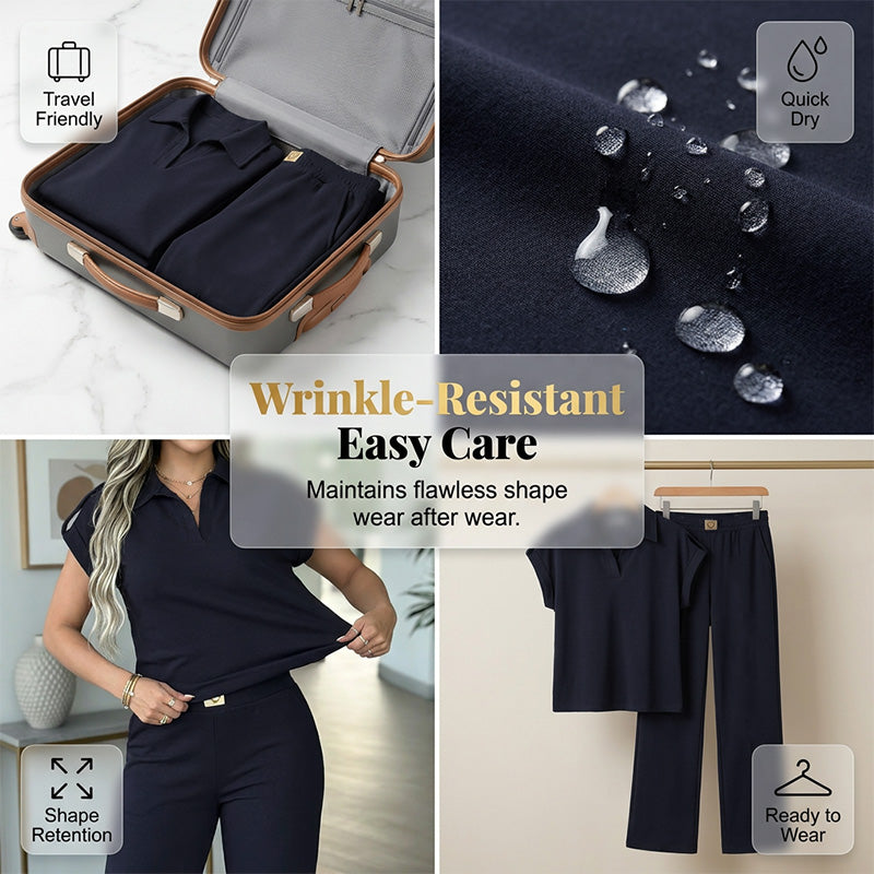 👚🏖️ SOMMER-SALE: 60% RABATT! Damen Freizeit-Oberteil & Hose 2-teiliges Set – Lässiger Zweiteiler für Alltag, Büro & Reise 🌸💨✨