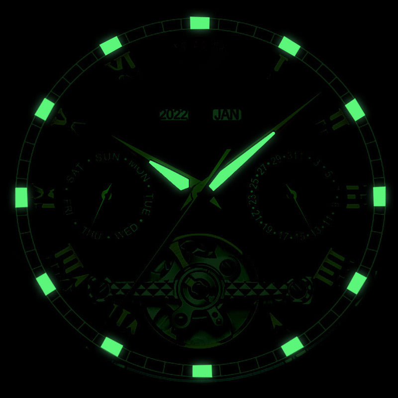 👑Skeletonized men's automatic watch - Visible mechanical movement | Stainless steel case