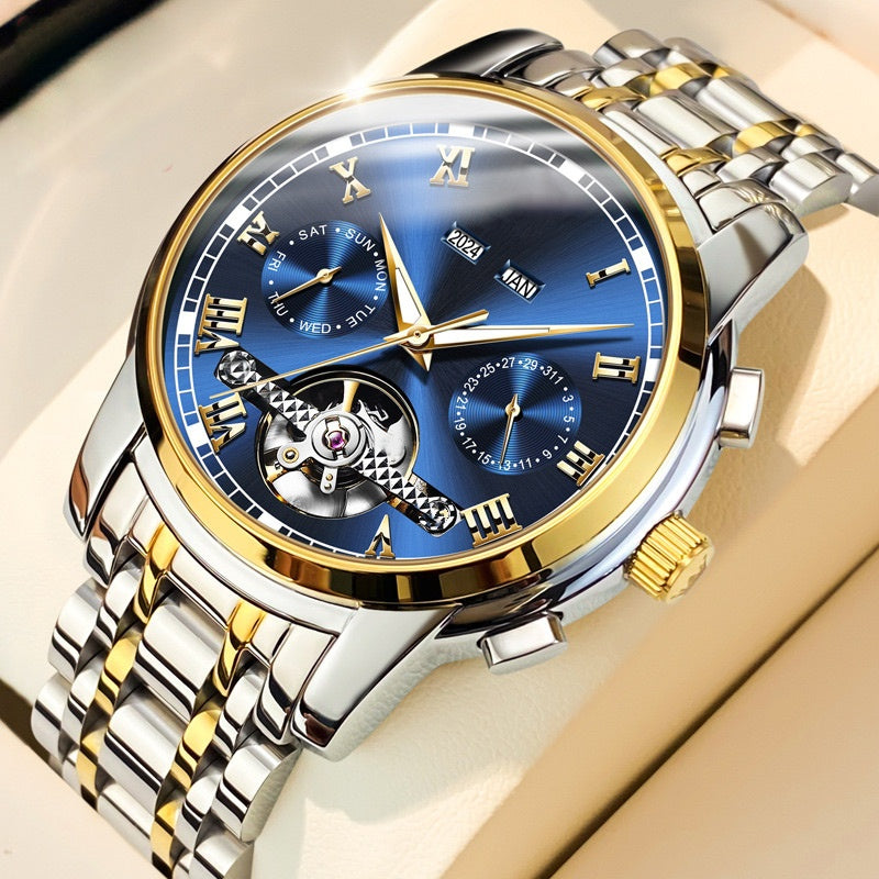👑Skeletonized men's automatic watch - Visible mechanical movement | Stainless steel case