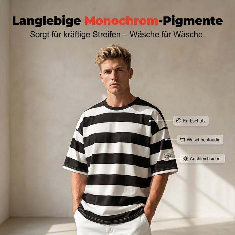 👕✨ 50% RABATT! Herren gestreiftes Oversized-T-Shirt mit lockerer Passform und Halbarm – Lässig, bequem & perfekt für Sommer, Freizeit & Streetwear-Looks ☀️