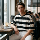 👕✨ 50% RABATT! Herren gestreiftes Oversized-T-Shirt mit lockerer Passform und Halbarm – Lässig, bequem & perfekt für Sommer, Freizeit & Streetwear-Looks ☀️