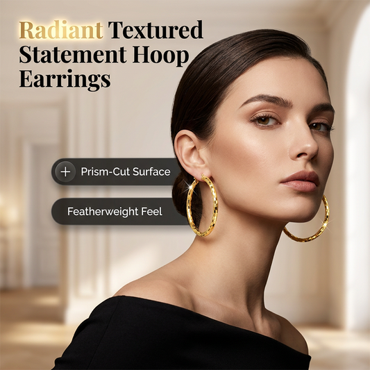 💫 ZEITLICH BEGRENZT 50% RABATT! 💥 Damen Minimalistische Strukturierte Creolen – Diamantschliff, Schnappverschluss, Alltäglicher Glanz ✨
