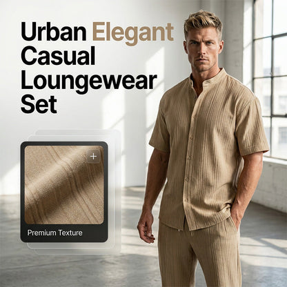 👕🛋️ 50% RABATT! Herren Zweiteiliges Gestreiftes Freizeit-Loungewear-Set – Bequem, atmungsaktiv & perfekt für Zuhause, Stadt & Reisen ☀️