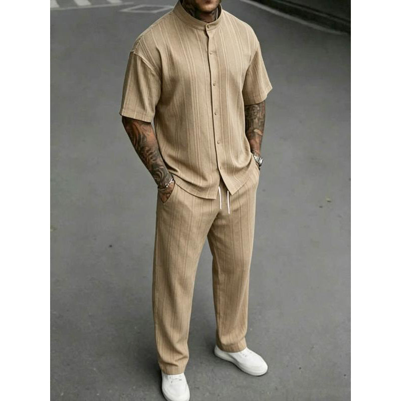 👕🛋️ 50% RABATT! Herren Zweiteiliges Gestreiftes Freizeit-Loungewear-Set – Bequem, atmungsaktiv & perfekt für Zuhause, Stadt & Reisen ☀️