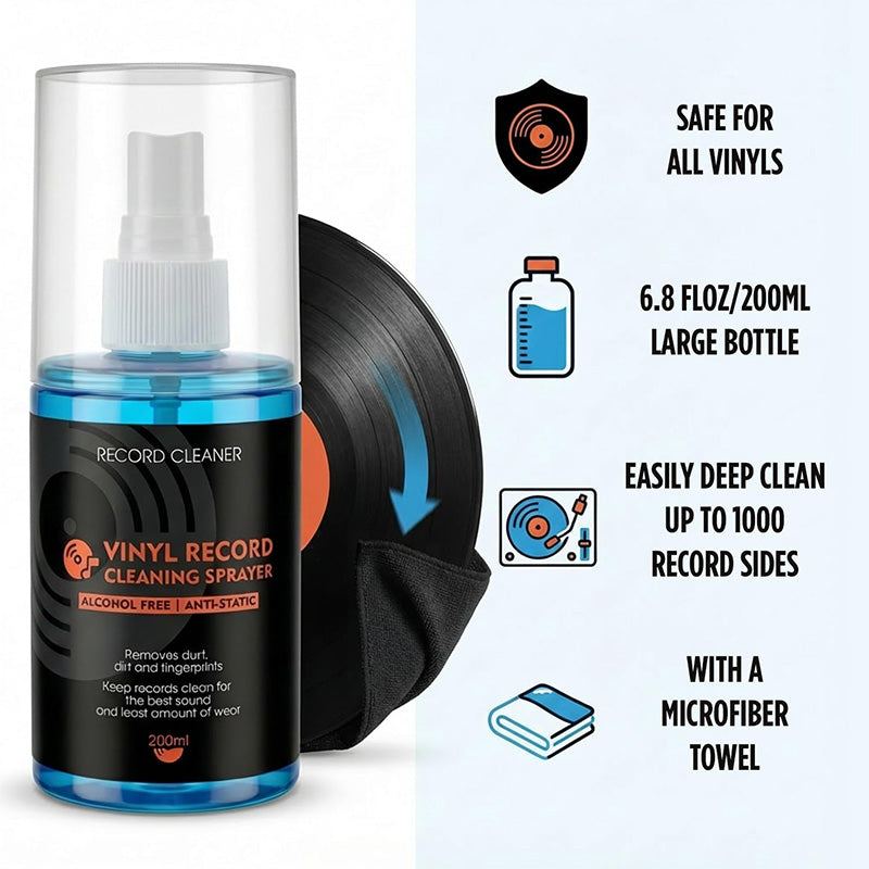 💿🎶 Antistatisches Vinyl-Reinigungsspray – staubfrei, knisterfrei & alkoholfrei, jetzt −50%