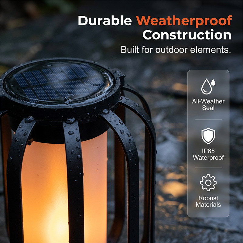 ☀️ Solar-Flackerflammen-Laterne – Wasserdicht & automatisch – Realistisches warmes Licht, perfekt für Terrassen, Gärten oder Wege – kein Kabel nötig 🌙