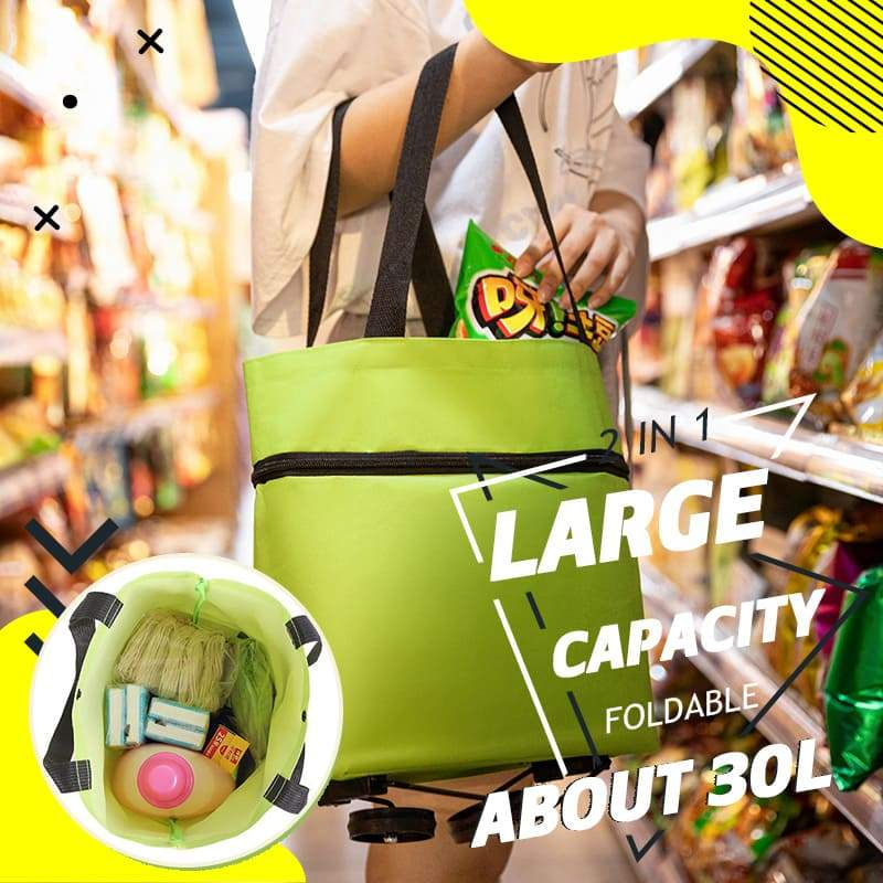 📢📢 50% Rabatt !!🛍️2-in-1 faltbarer Einkaufswagen
