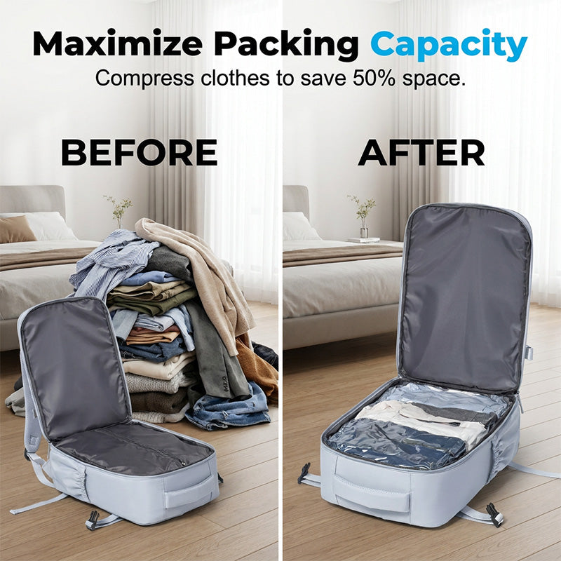 🎒✈️ 50% RABATT! Vakuum-Kompressionsrucksack für Geschäftsreisen – Platzsparend durch Luftabsaugung, wasserdicht & TSA-freundlich – Perfekt für Koffer & Handgepäck 🌍