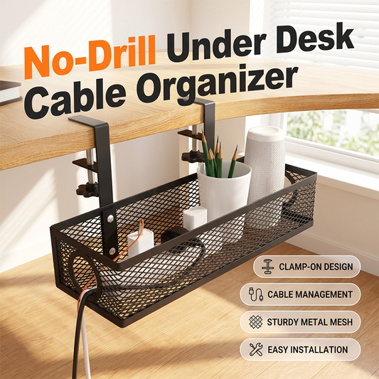 🖥️✨ 50% RABATT! Kabelorganizer unter dem Schreibtisch – Sauber verlegt, rutschfest & werkzeugarm montiert – Ideal für Homeoffice, Gaming-Setup & Schreibtisch ✨