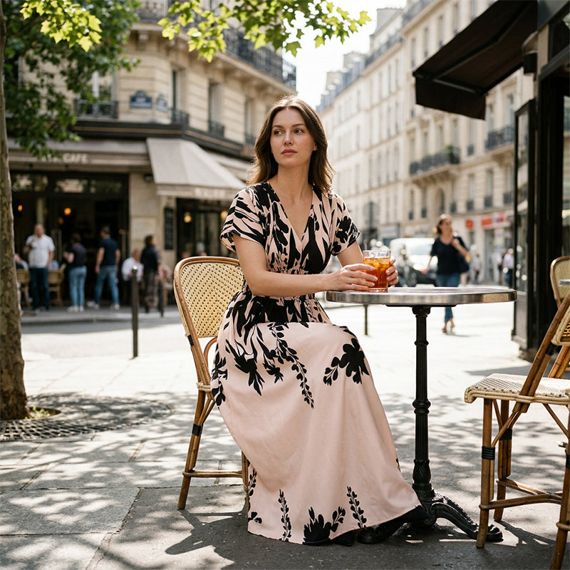👗🌸 50% RABATT! Bedrucktes Damen-Maxikleid mit hoher Taille – Figurbetont, leicht & perfekt für Sommer, Strand & Urlaub ☀️✨