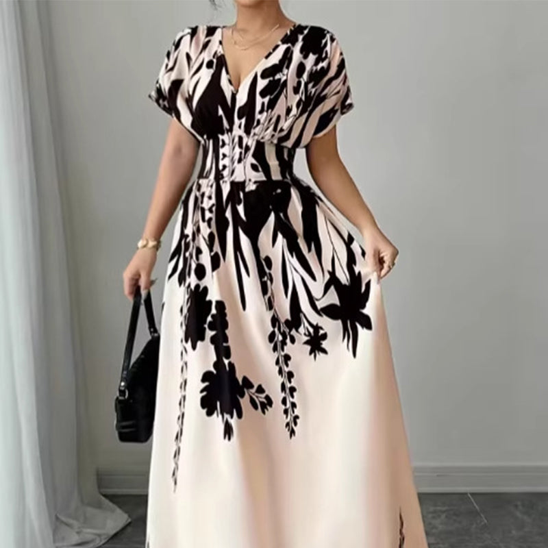 👗🌸 50% RABATT! Bedrucktes Damen-Maxikleid mit hoher Taille – Figurbetont, leicht & perfekt für Sommer, Strand & Urlaub ☀️✨