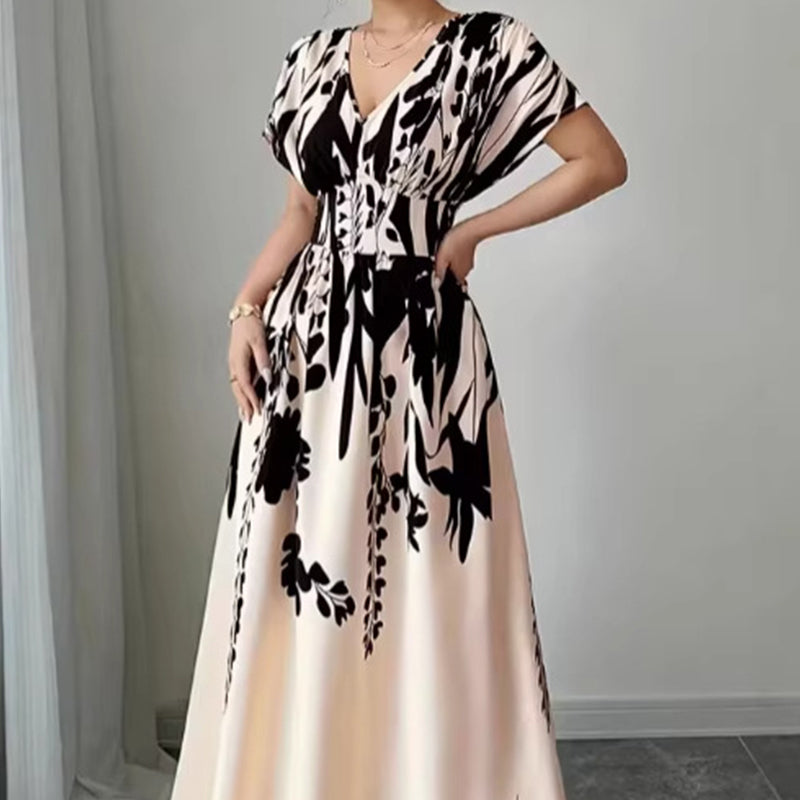 👗🌸 50% RABATT! Bedrucktes Damen-Maxikleid mit hoher Taille – Figurbetont, leicht & perfekt für Sommer, Strand & Urlaub ☀️✨