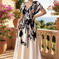 👗🌸 50% RABATT! Bedrucktes Damen-Maxikleid mit hoher Taille – Figurbetont, leicht & perfekt für Sommer, Strand & Urlaub ☀️✨