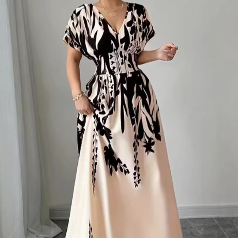 👗🌸 50% RABATT! Bedrucktes Damen-Maxikleid mit hoher Taille – Figurbetont, leicht & perfekt für Sommer, Strand & Urlaub ☀️✨